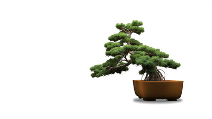 bonsai tree on a white background. 3d rendering - obrazy, fototapety, plakaty