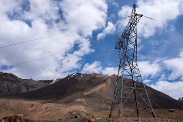 Power transmission line to Kumtor gold mine in Kyrgyzstan.