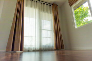 Obraz premium Curtain window interior decoration in living room