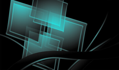 Naklejka premium Abstract blue background with cubes