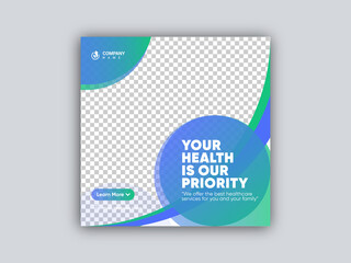 Medical healthcare flyer social media post and web banner premium vector with editable texts
