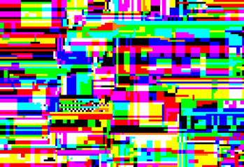 Vector illustration of a glitch colorful pixel background