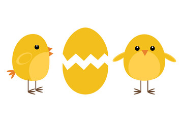 simple vector illustration small chicken and egg