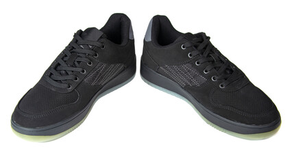 Sport black running sneakers shoes isolated on the white background