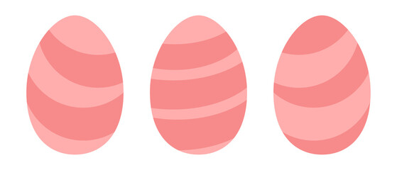 Easter pink eggs on white background