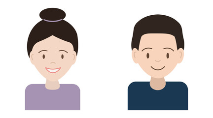 simple vector illustration smiling children