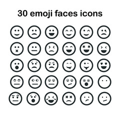Face emojis icon simple round set