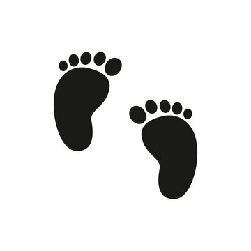 Vector icon baby footprints isolated on white background. Vector illustration.
