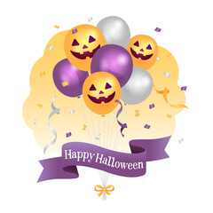 Happy halloween air balloons vector illustration