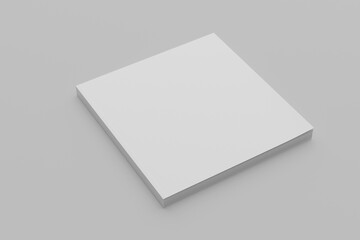 Soft cover square brochure, magazine, book or catalog mock up isolated on gray background.