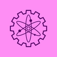 gear symbol vector with science concept