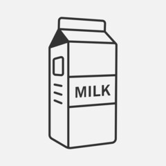Drinks and beverages. Milk package icon isolated flat design vector illustration.
