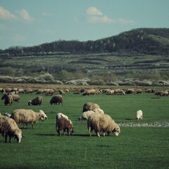 sheep on a meadow
