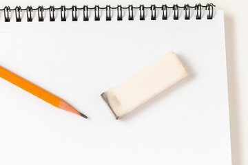 Eraser and graphite pencil