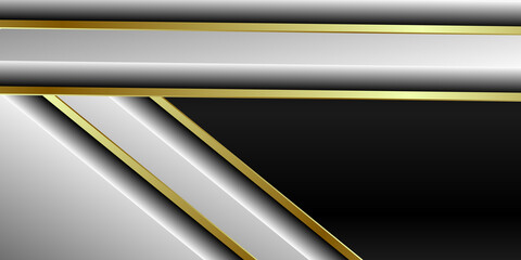 Black silver and gold background vector