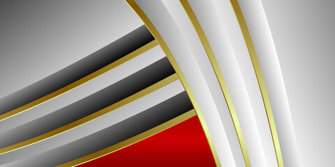 Abstract red, silver and gold background