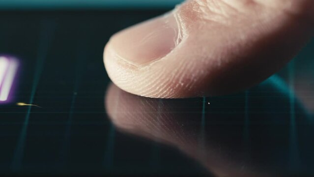 Security scan of an index finger door with fingerprint