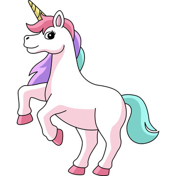 Unicorn In Candy Land Cartoon Clipart 