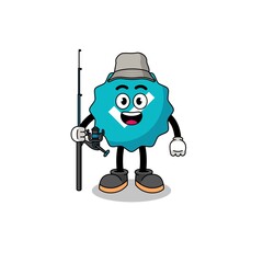 Mascot Illustration of verified sign fisherman
