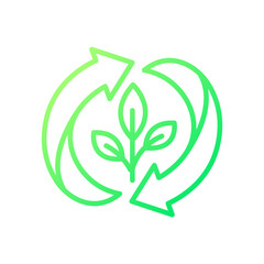 Regrowing gradient linear vector icon. Growing plant from scraps. Houseplants care. Seedling growth and development. Thin line color symbol. Modern style pictogram. Vector isolated outline drawing