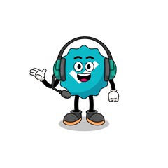 Mascot Illustration of verified sign as a customer services