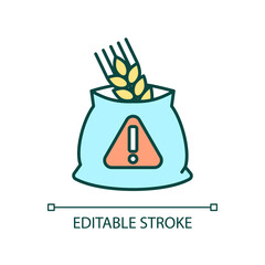 Agricultural diseases RGB color icon. Wheat damage and loss. Plant illness. Crops infection. Isolated vector illustration. Simple filled line drawing. Editable stroke. Arial font used