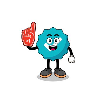 recommend clip art: Cartoon mascot of verified sign number 1 fans