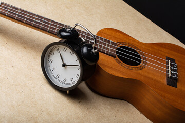Clock and ukulele
