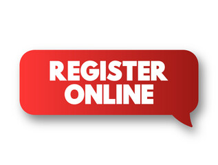 Register Online text message bubble, concept background