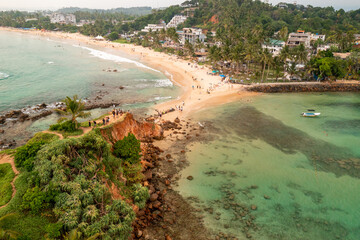 Tropical beach in the town of Mirissa. Sri Lanka.