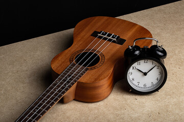 Clock and ukulele