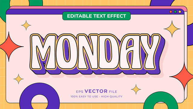 Editable Text Style Effect - Summer Retro Old School Cartoon Text In Groovy Style Theme