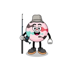 Mascot Illustration of bath bomb fisherman