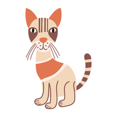Cute Cat portrait on isolated background. Vector illustration.