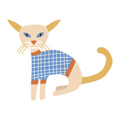 Abyssinian Cat portrait on isolated background. Vector illustration.