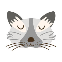 Cat Face Portrait - Birman cat. Vector illustration.