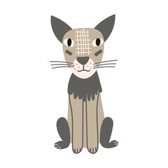 Cat portrait on isolated background. Vector illustration.