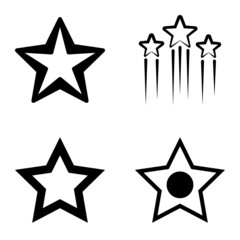 Stars1-2starfall Flat Icon Set Isolated On White Background