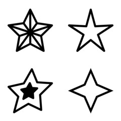 Stars1-2starfall Flat Icon Set Isolated On White Background