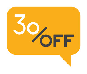 Sale promo marketing. Discount up to 30% off. Discount offer price label, symbol for advertising campaign in retail. Bubble. Isolated.