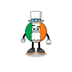 Illustration of ireland flag cartoon with i want you gesture