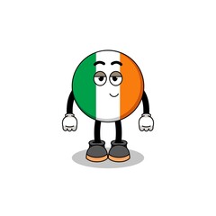ireland flag cartoon couple with shy pose