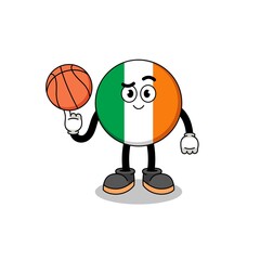 ireland flag illustration as a basketball player
