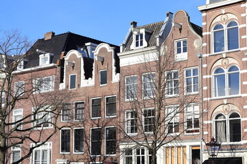 Obraz premium Amsterdam Keizersgracht Historic Brick House Facades View, Netherlands