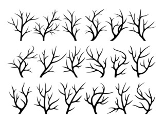Tree branches on a white background in vector EPS 8