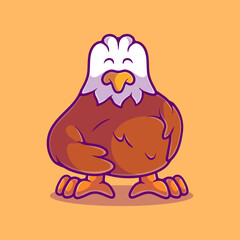 cute fat eagle illustration suitable for mascot sticker and t-shirt design