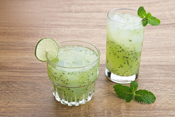 Es Timun Serut, a typical Indonesian drink made from shaved cucumber with syrup, lime and basil seeds. Popular during ramadan. 
