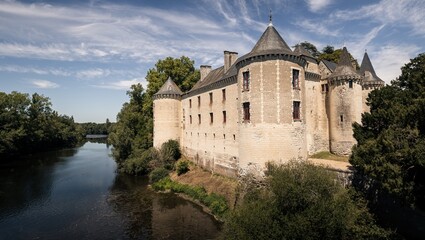 Fototapeta na wymiar Castle of La Guerche in France.