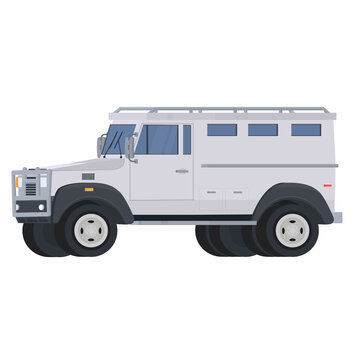 Bank Armored Truck. Armored Transport, Vector Illustration