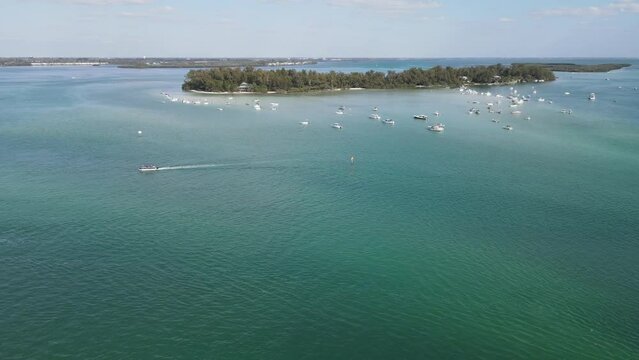 Sarasota, Florida, aerial heading to boating bliss